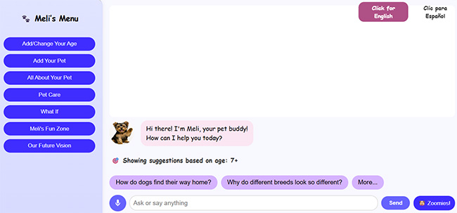 MeliWorld chat UI